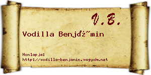 Vodilla Benjámin névjegykártya